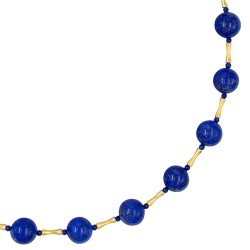 Κολιέ με Κ18 χρυσά στοιχεία και λάπις λάζουλι - F126848